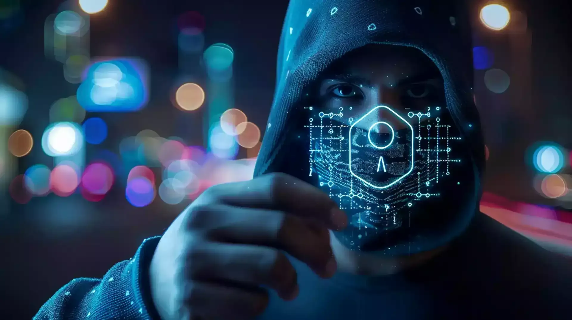 Cityscape of Dubai with cybersecurity icons, emphasizing investment for digital security