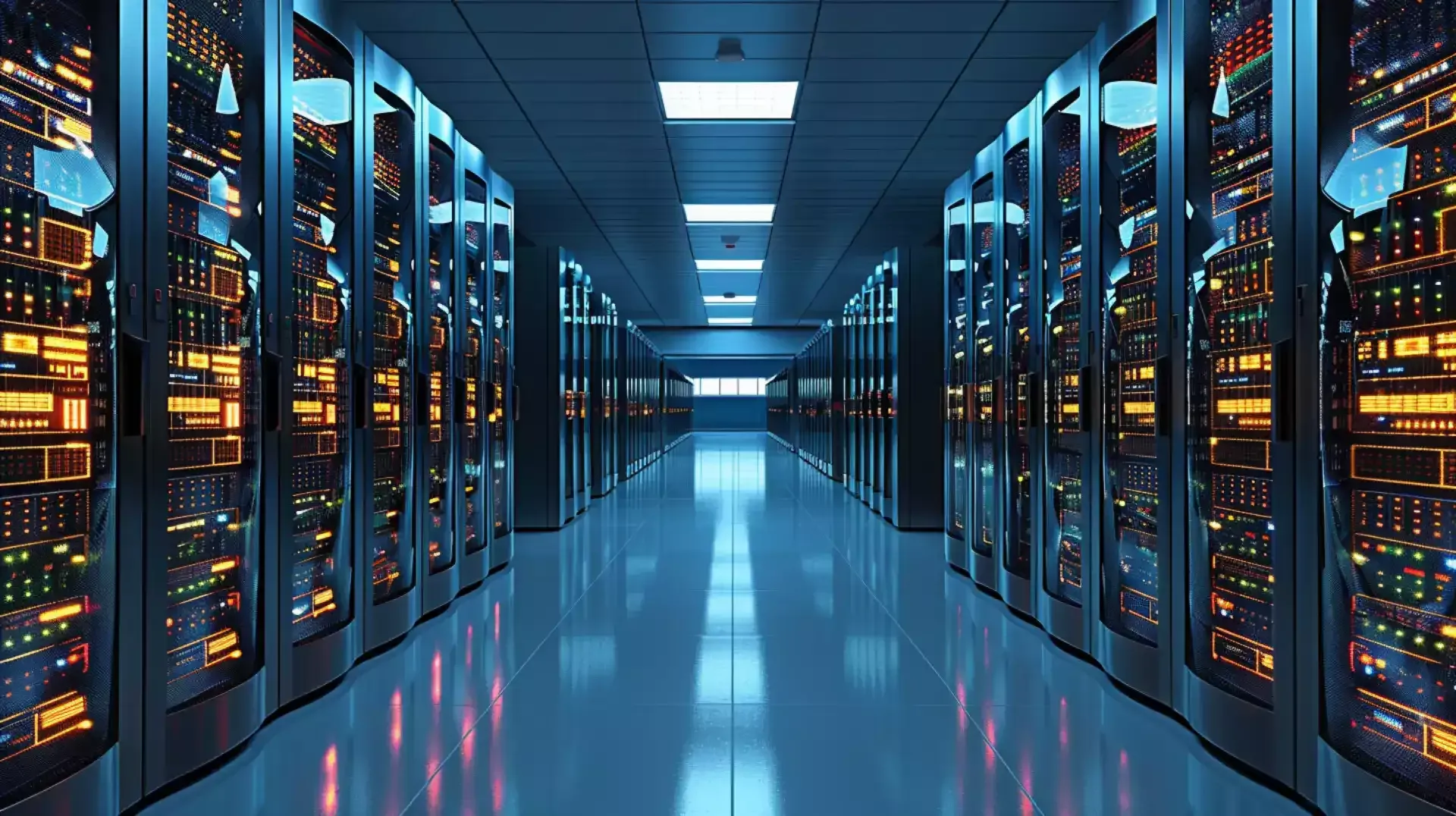 Image of Dubai's advanced data center, essential for the city's digital operations
