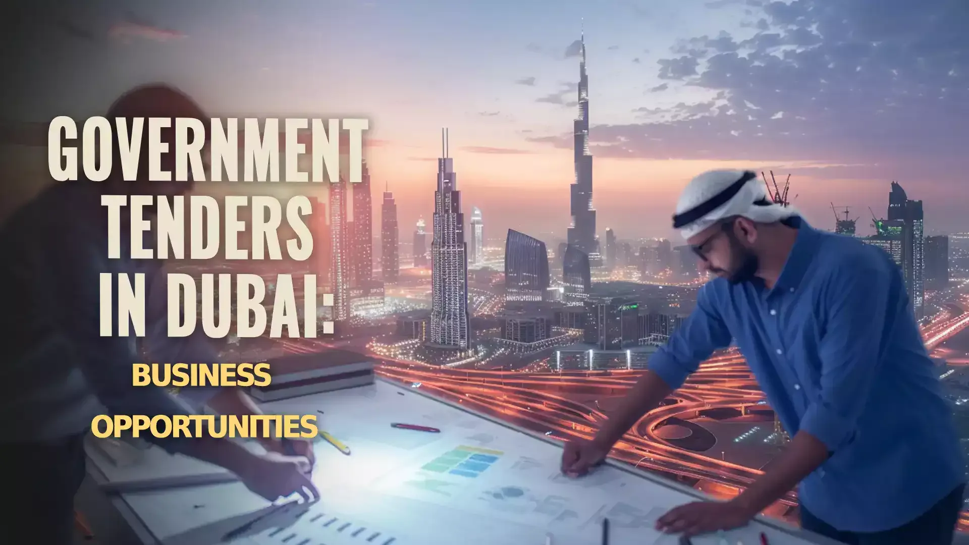 An image depicting the process of navigating Dubai’s government tenders, showcasing transparency and opportunity in procurement