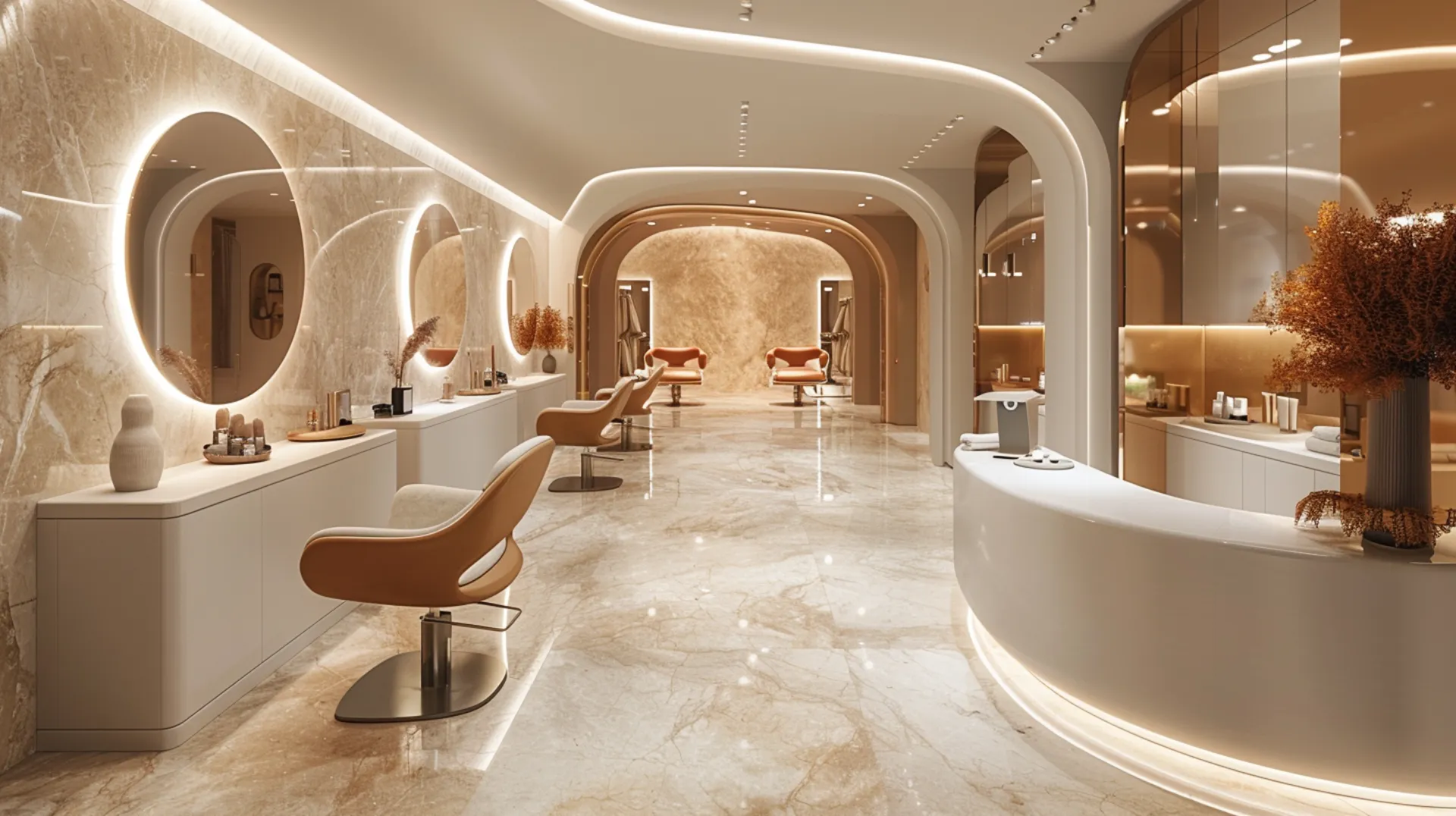 Modern salon Modern beauty salon located in a Dubai business center, combining style and convenience for professionals