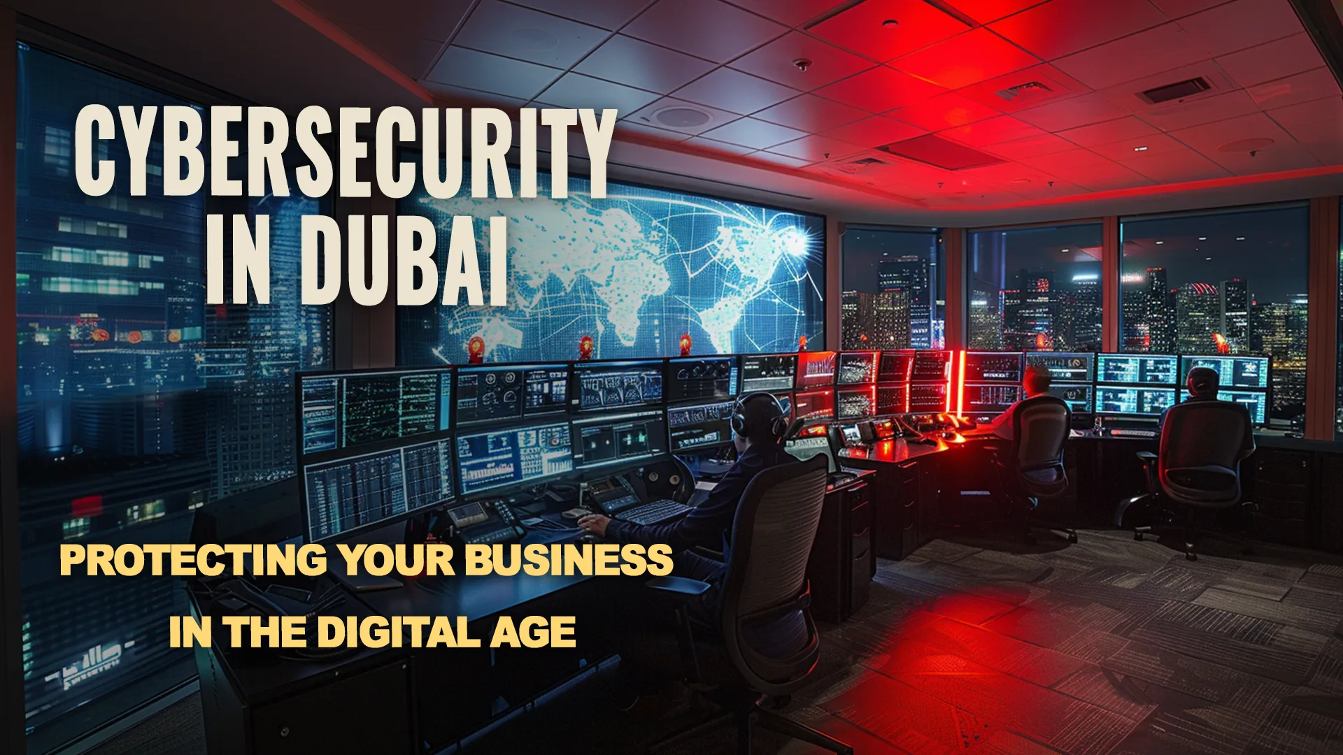 Spacious coworking space in a business center in Dubai, featuring desks, chairs, and armchairs. Glass partitions between offices provide privacy and openness