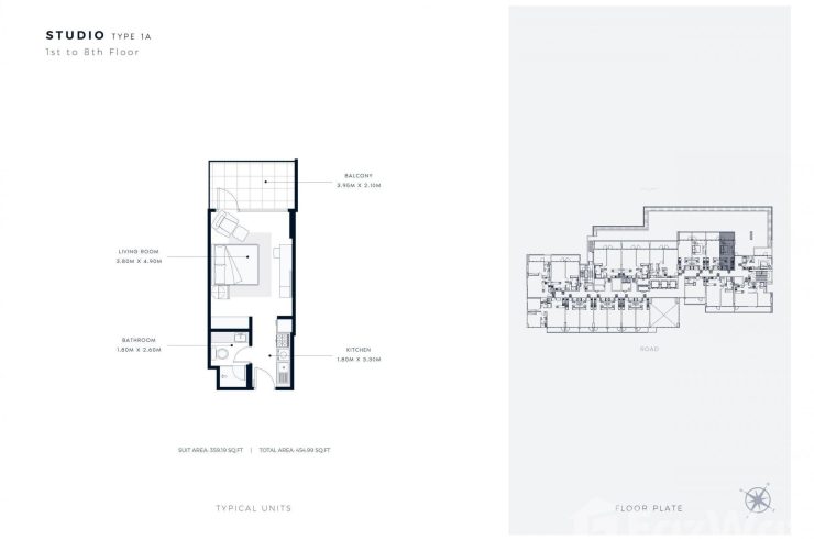 Квартира в AZIZI VISTA в Дубай Студио-Сити,    1 спальня, 62м2