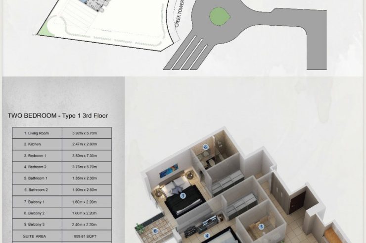 Квартира в AZIZI FARHAD в Dubai Healthcare City, Дубай,    1 спальня, 70м2