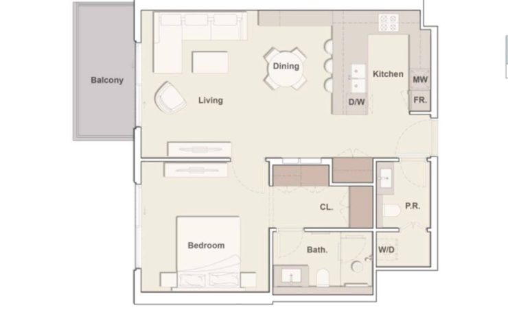 Квартира в ELLINGTON HOUSE IV в Дубай,    2 комнаты, 76м2