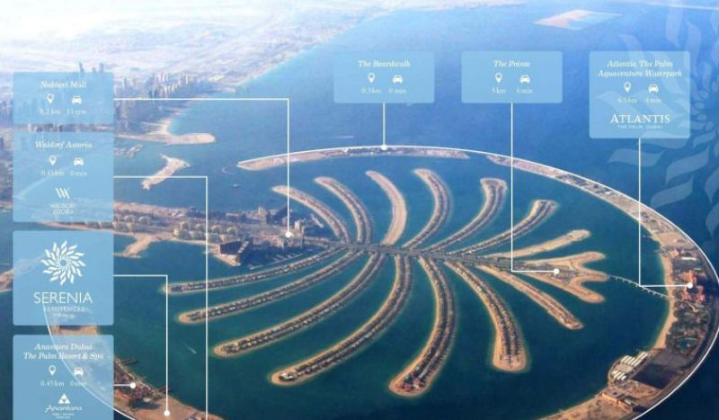 Apartment on Palm Jumeirah, Dubai, 2 bedrooms, 121.42 m2