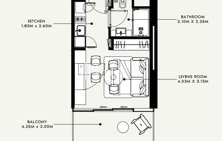 Квартира в Dubai South (Dubai World Central), 34.8 м2