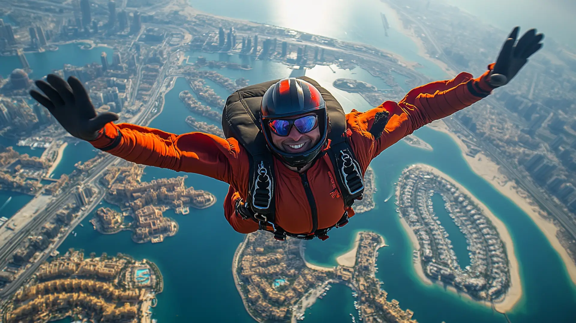 Захватывающие прыжки с парашютом в районе Дубай Марина