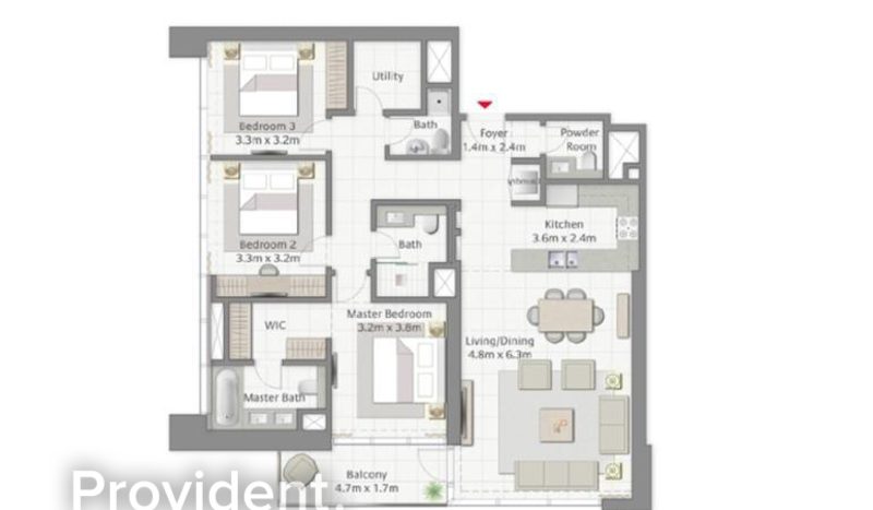 Apartment on Dubai Creek Harbour (The Lagoons), Dubai, 3 bedrooms, 97.26948 m2  | Foto 11