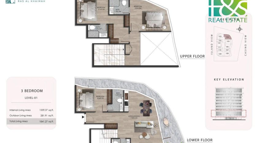 Apartment on Al Marjan Island, Ras-al-khaimah, 3 bedrooms, 195.5 m2  | Foto 17