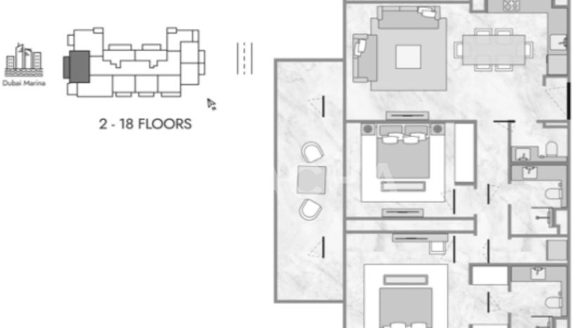 Apartment on Dubai Marina, 2 bedrooms, 117.6 m2  | Foto 11